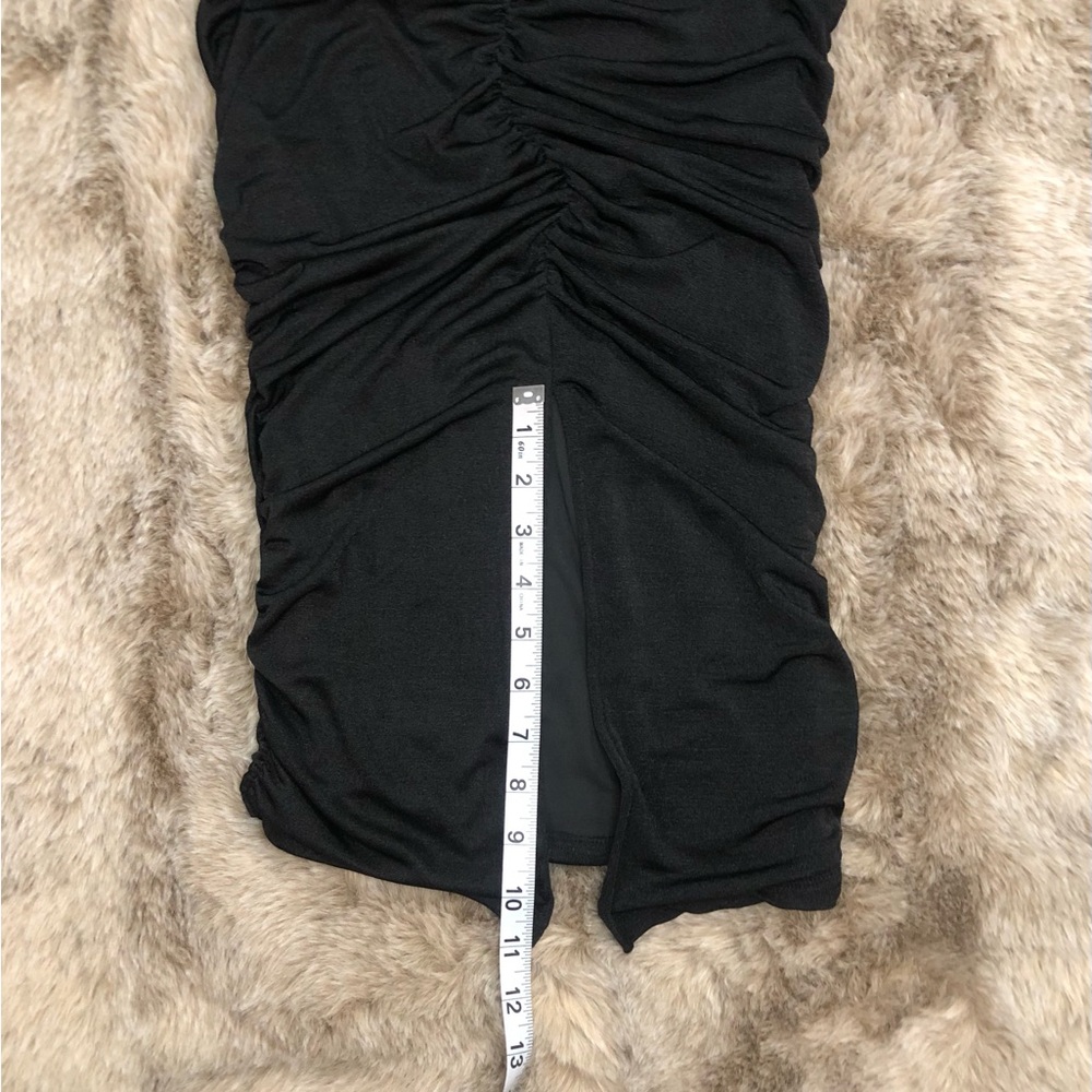 Fashion Nova Living For It Black Ruched Slinky Maxi Dress NWOT - Picture 7 of 9